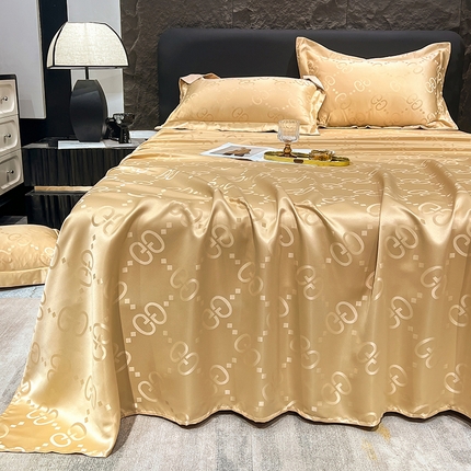 经年 2025新款水洗真丝冰丝天丝提花单床单 洛克系列 洛克-香槟单床单