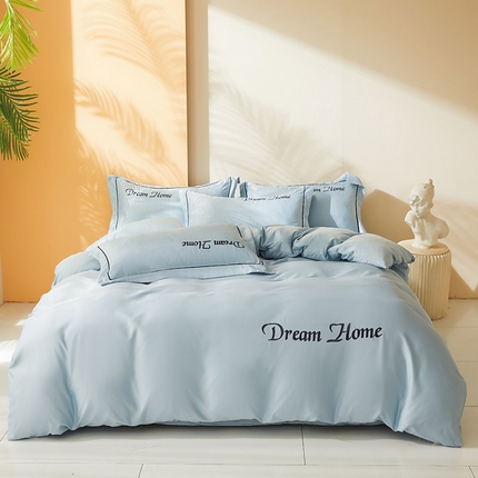 七仙女家纺 2025新款水洗真丝-梦幻家园系列四件套 浅水兰