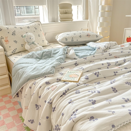 慕尚家纺  2025春夏新款乳胶凉席水洗棉夏被夏凉被空调被三件套四件套 兔稚