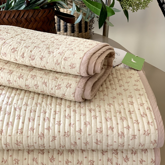 91家纺网 家纺一手货源 找家纺 汇庭 2025新款全棉床盖三件套-实拍 芝士奶盐