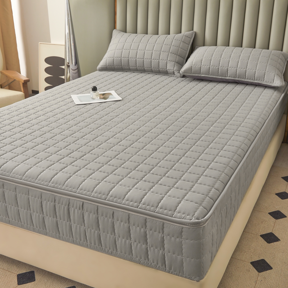 91家纺网 家纺一手货源 找家纺 （总）欧邦 2025新款可拆卸六面全包夹棉床笠