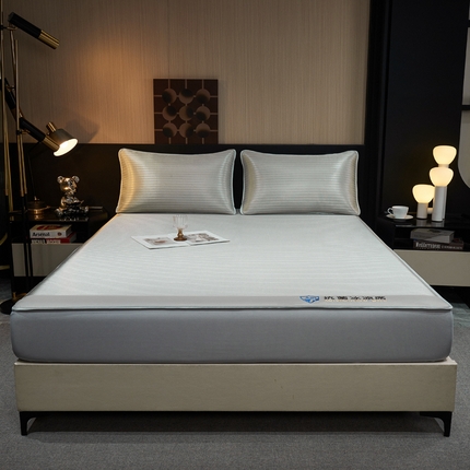 91家纺网 家纺一手货源 找家纺 （总）伊人坊  2025新款碳光抗菌冰丝凉席床笠