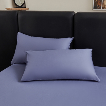 雅萱家纺 2025新款40S斜纹13372全棉纯色枕套 40S宾利蓝