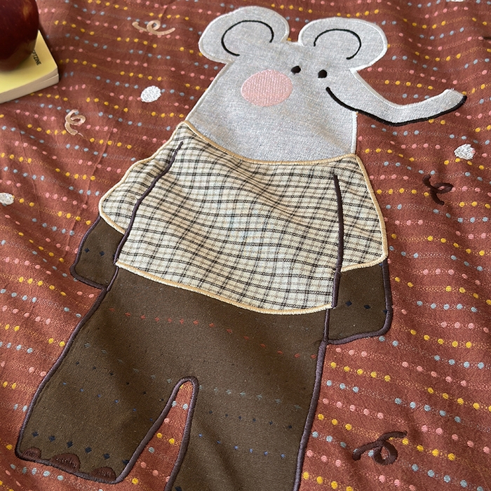 91家纺网 家纺一手货源 找家纺 月夏 2025新款全棉色织提花新疆棉花夏被被子被芯-彩点律动 彩点律动-桔色