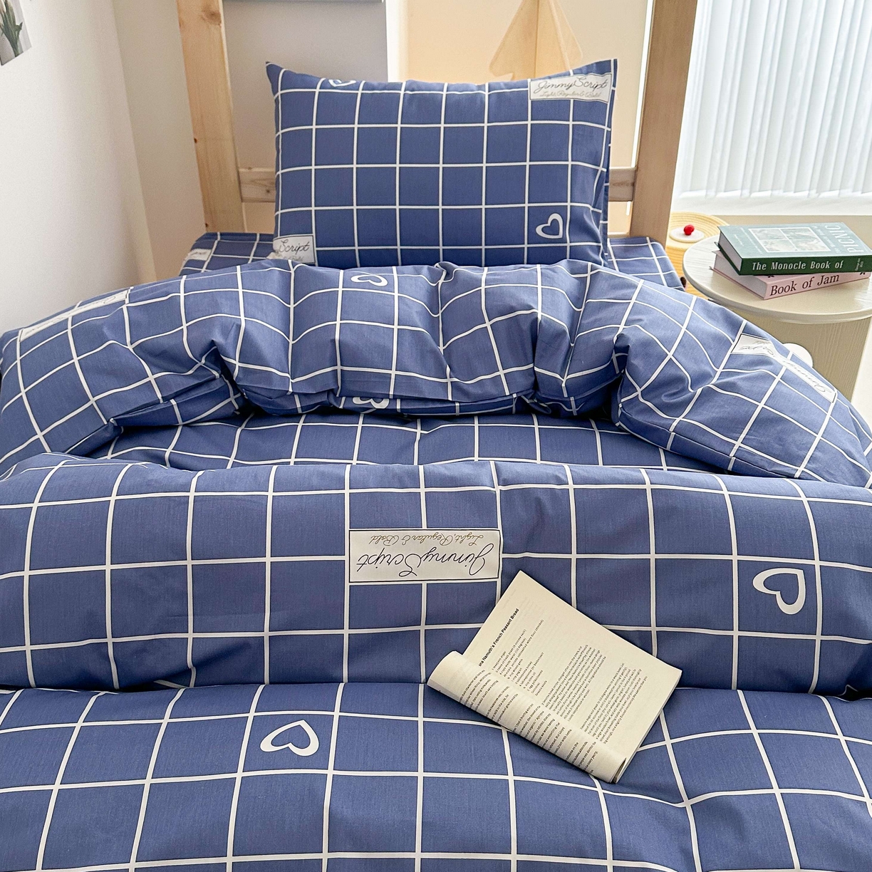 91家纺网 家纺一手货源 找家纺 拔萃 2025新款全棉纯棉足标13372印花学生上下铺套件纯棉宿舍三件套六件套 米格兰