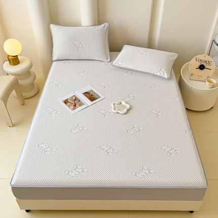 伊人坊 新款冰肌丝凉感冰豆豆凉席-床笠款 床笠款-咖色