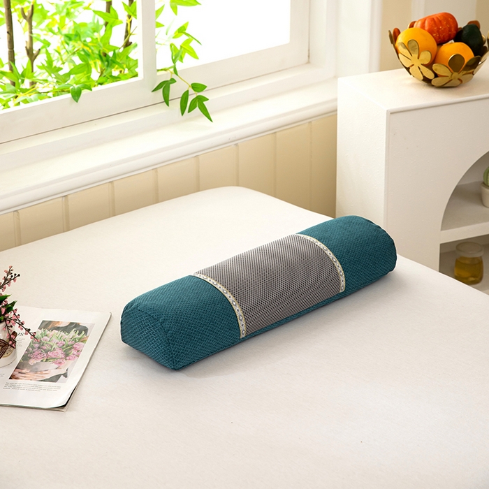 91家纺网 家纺一手货源 找家纺 九州枕芯2025新款透气网荞麦护颈枕枕头枕芯 蓝色12x50x8cm/对