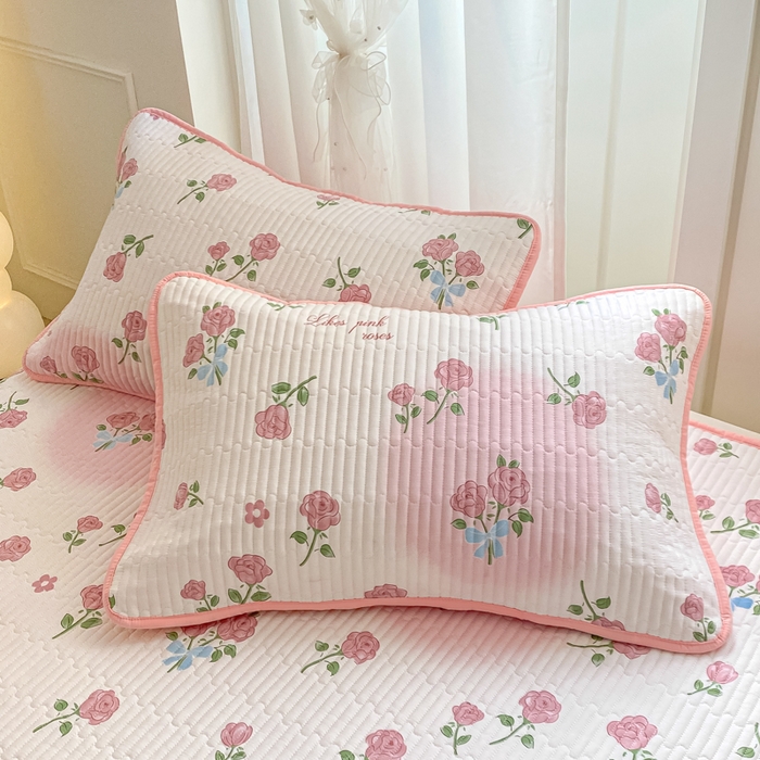 91家纺网 家纺一手货源 找家纺 顺顺家纺 2025新款全棉卡通夹棉床盖 浪漫小花