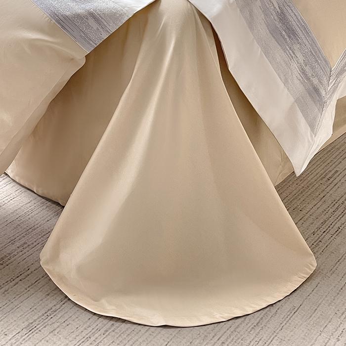 91家纺网 家纺一手货源 找家纺  2025新款直播爆款A类100支长绒棉夹棉床盖床笠四件套全棉纯棉床单加厚高端重工刺绣四季款床上用品 瑾雅-束缦杏