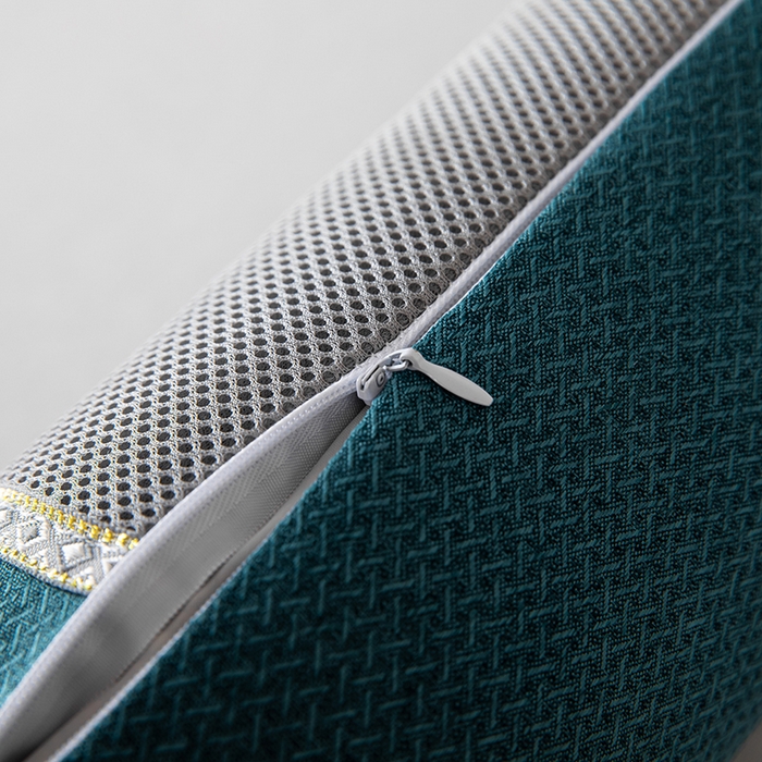 91家纺网 家纺一手货源 找家纺 九州枕芯2025新款透气网荞麦护颈枕枕头枕芯 蓝色12x50x8cm/对