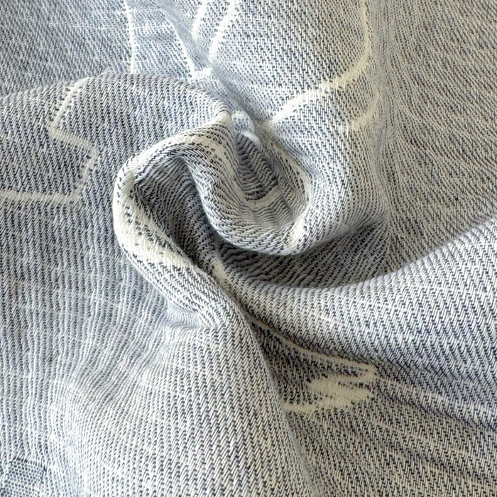 91家纺网 家纺一手货源 找家纺 2025新款A类纯棉针织三层纱提花多功能毯 蓝色-至简