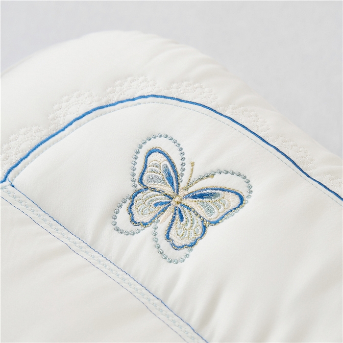 91家纺网 家纺一手货源 找家纺 （总）昕科 2025新款蚕丝蝴蝶立体枕头-莱赛尔天丝桑蚕丝绣花枕芯蝴蝶刺绣枕