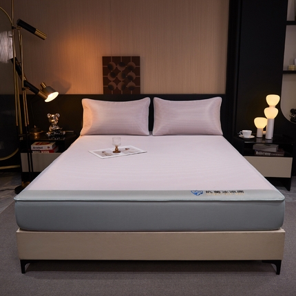 91家纺网 家纺一手货源 找家纺 （总）伊人坊  2025新款碳光抗菌冰丝凉席床笠