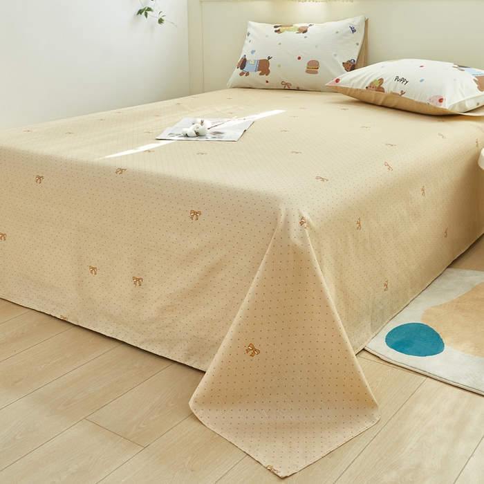 91家纺网 家纺一手货源 找家纺 黛妮雅 2025新款AB版全棉印花单被套床单枕套 腊肠狗