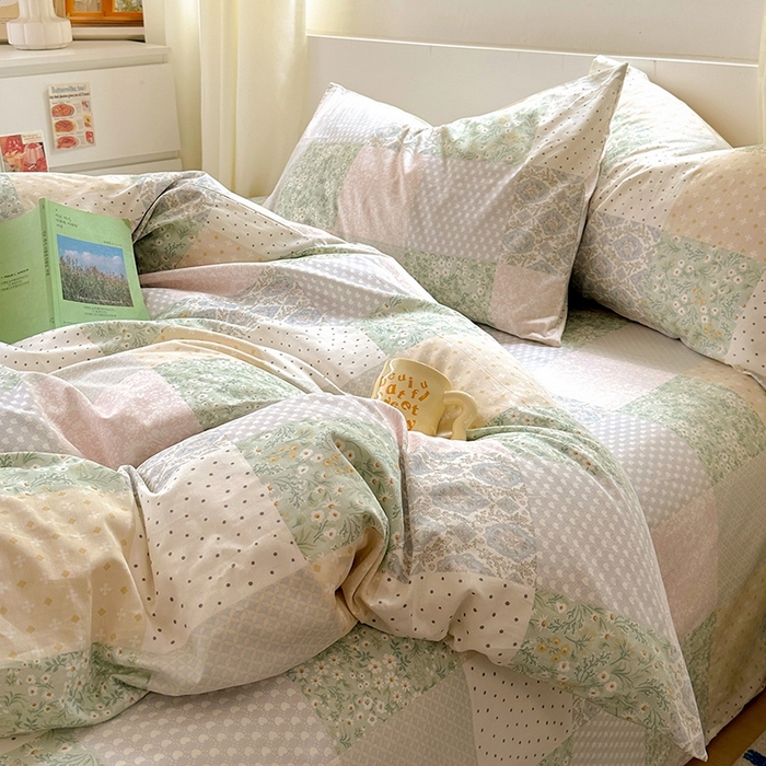 91家纺网 家纺一手货源 找家纺 田野2025新款13372全A全棉四件套 阳光花房