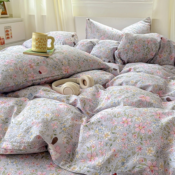 91家纺网 家纺一手货源 找家纺 田野2025新款13372全A全棉四件套 屋顶花园