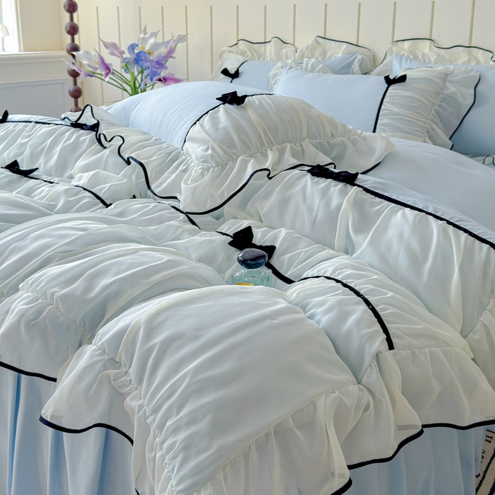 91家纺网 家纺一手货源 找家纺 狂想家（床边故事）2025赛琳法式高定四件套 赛琳晴空兰