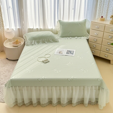 91家纺网 家纺一手货源 找家纺 （总）伊人坊 2025新款A类冰块熊豆豆凉席床裙款