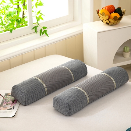 九州枕芯2025新款透气网荞麦护颈枕枕头枕芯 灰色12x50x8cm/只