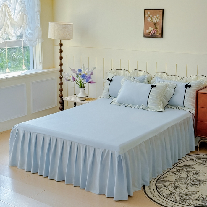 91家纺网 家纺一手货源 找家纺 狂想家（床边故事）2025赛琳法式高定四件套 赛琳晴空兰