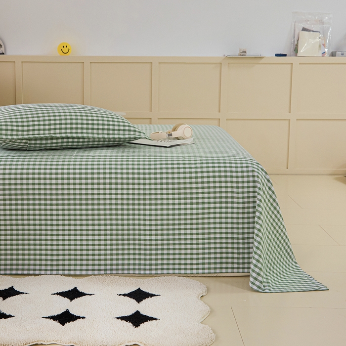 91家纺网 家纺一手货源 找家纺 首爱家纺 2025新款色织老粗布床单老粗布凉席三件套 如夏