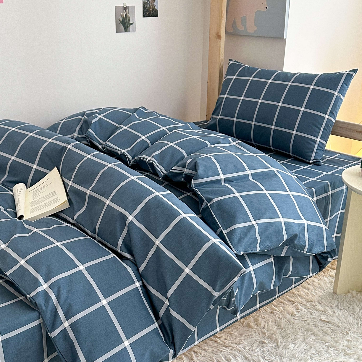 91家纺网 家纺一手货源 找家纺 拔萃 2025新款全棉纯棉足标13372印花学生上下铺套件纯棉宿舍三件套六件套 达维