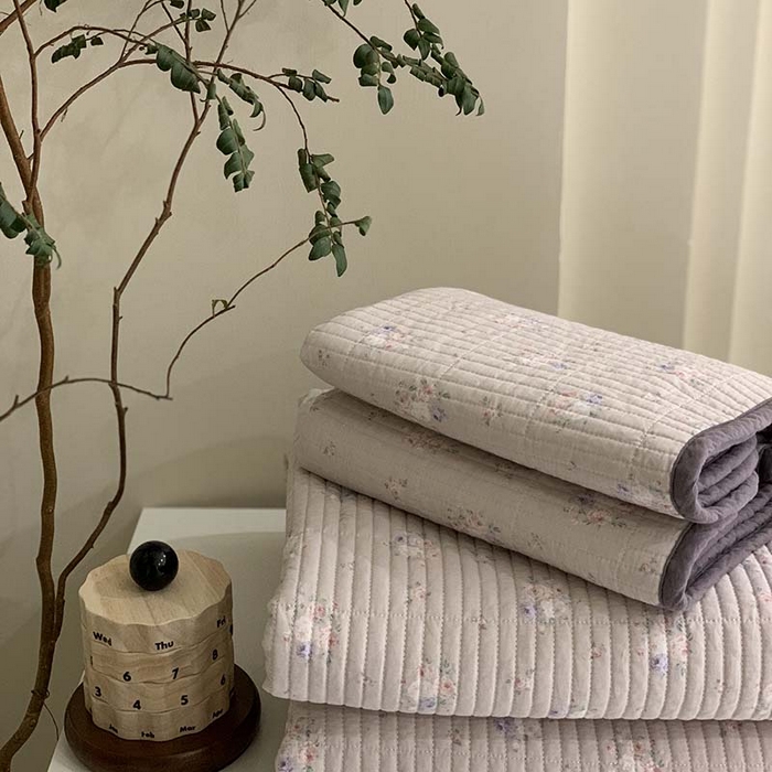 91家纺网 家纺一手货源 找家纺 汇庭 2025新款全棉床盖三件套-实拍 紫落日