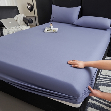 2025新款40S斜纹13372全棉纯色床笠 40S宾利蓝
