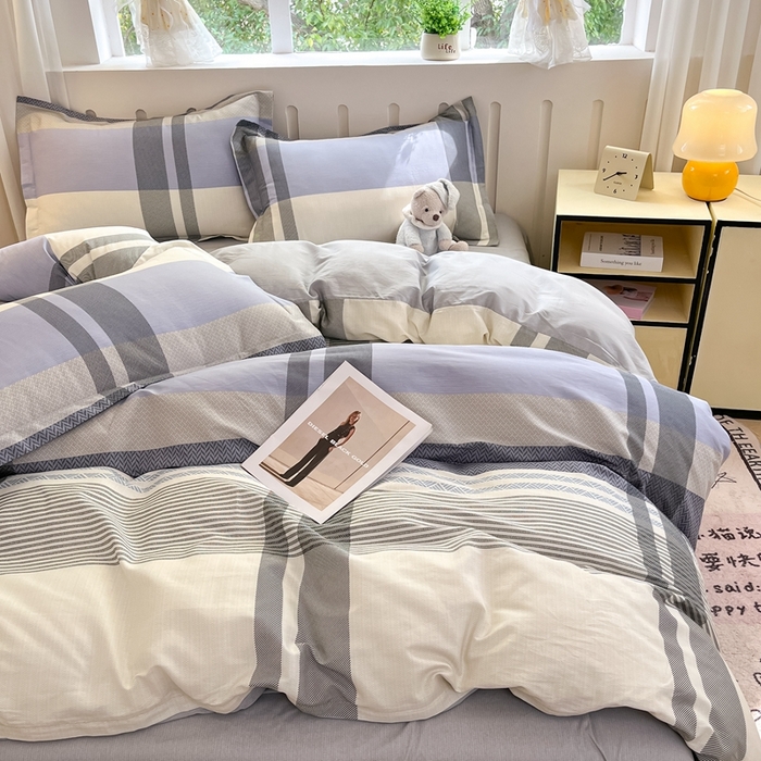 91家纺网 家纺一手货源 找家纺 大吉 2025新款100全棉纯棉喷气小清新被套四件套纯棉三件套床笠四件套单被套单枕套 卡迪