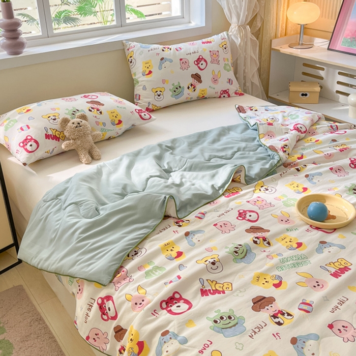 91家纺网 家纺一手货源 找家纺 贝扬思家纺 2025新款水洗皱皱纱系列夏被-系列二 童话世界