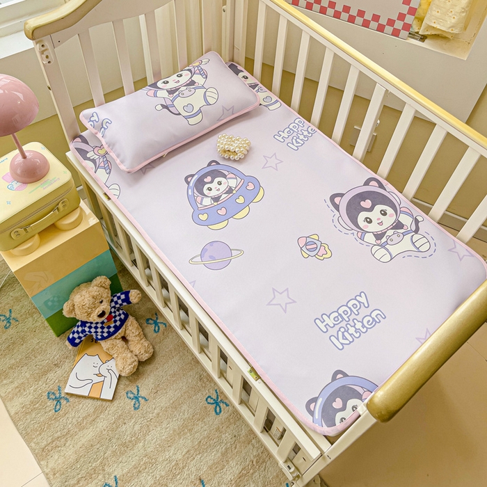 91家纺网 家纺一手货源 找家纺 富馨莱 2025新款幼儿园冰丝席A类抗菌儿童空调席支持定制尺寸 淘气喵