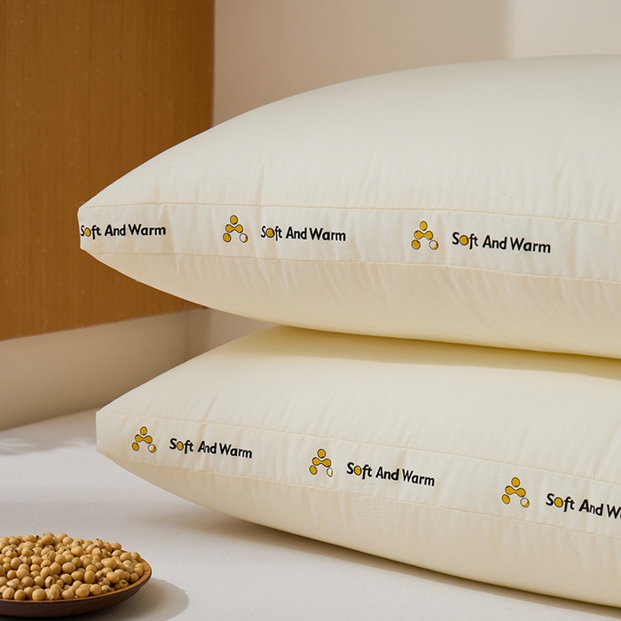 91家纺网 家纺一手货源 找家纺 昕科 2025新款全棉A类大豆纤维立体安睡枕头-高中低款-纯棉大豆纤维枕芯 大豆立体安睡-高枕