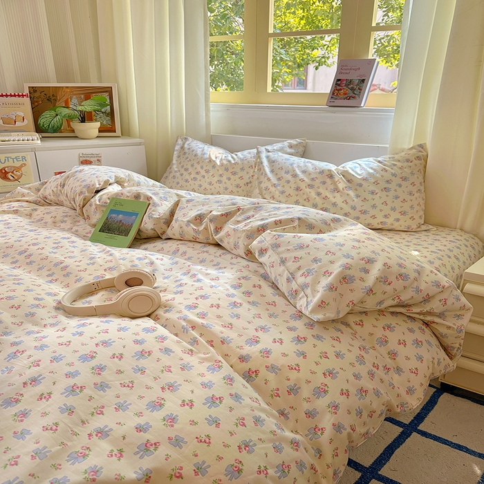 91家纺网 家纺一手货源 找家纺 田野2025新款13372全A全棉四件套 贝拉