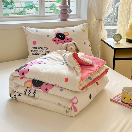 贝扬思家纺 2025新款水洗皱皱纱系列夏被-系列二 泡芙兔兔