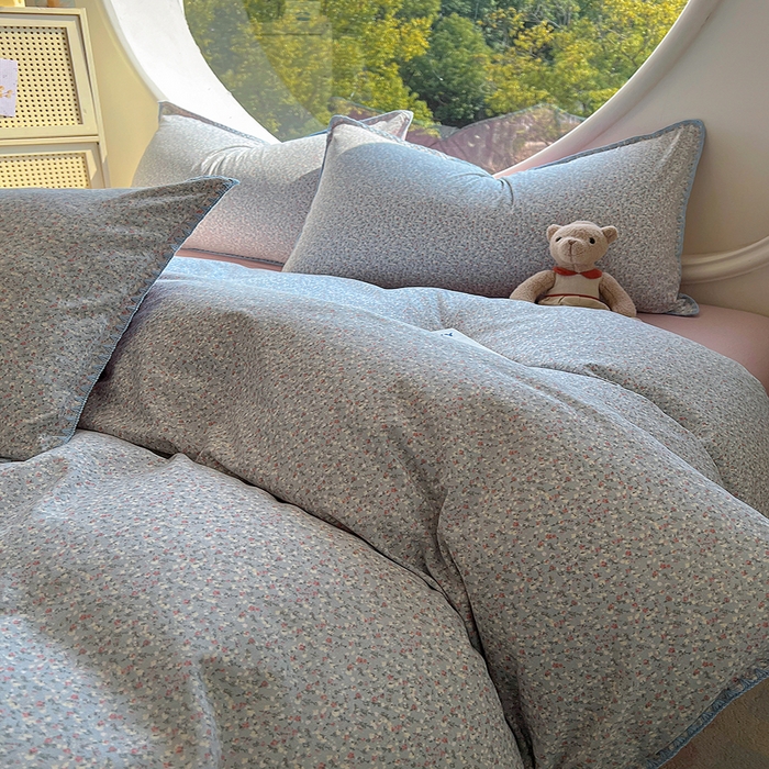 91家纺网 家纺一手货源 找家纺 葡萄家 2025爆款高克重彩色三角针A类针织双层纱四件套 提供买家秀 三寻