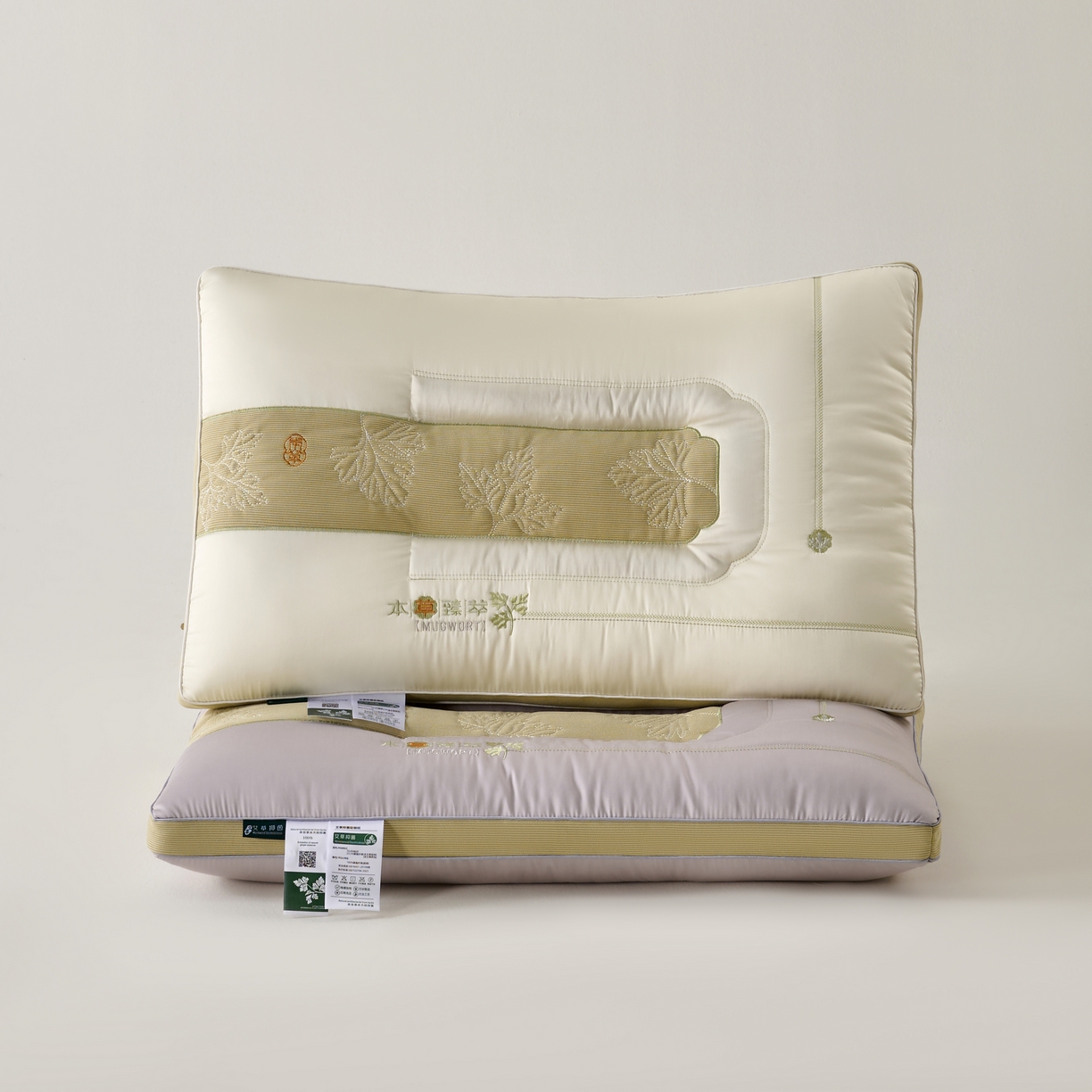 91家纺网 家纺一手货源 找家纺 2025新款艾草助眠护颈枕头枕芯 灰色