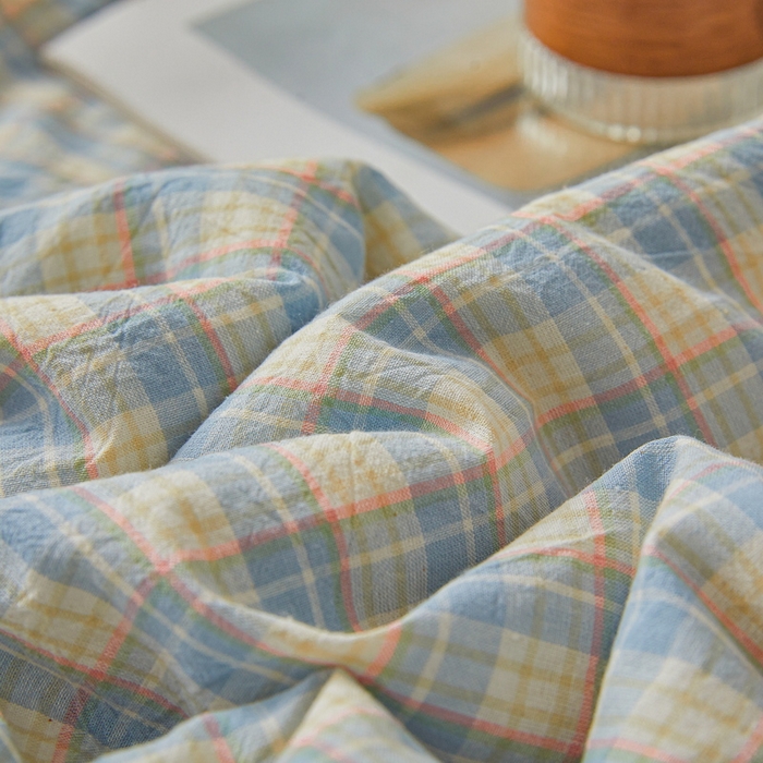 91家纺网 家纺一手货源 找家纺 伊人坊 2025新款A类无印风水洗棉新疆棉花夏被 卡洛特蓝