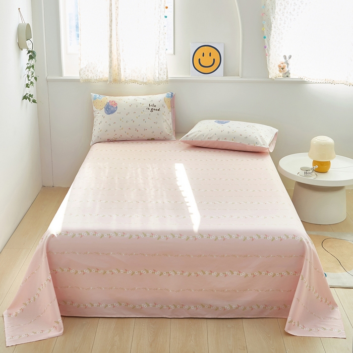 91家纺网 家纺一手货源 找家纺 黛妮雅 2025新款AB版全棉印花单被套床单枕套 草莓泡芙