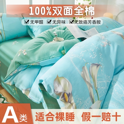91家纺网 家纺一手货源 找家纺 （总）黛妮雅 2025新款AB版全棉印花床单款全棉四件套 送买家秀