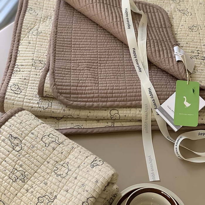 91家纺网 家纺一手货源 找家纺 汇庭 2025新款蔓莎床盖三件套系列-实拍 小象星星