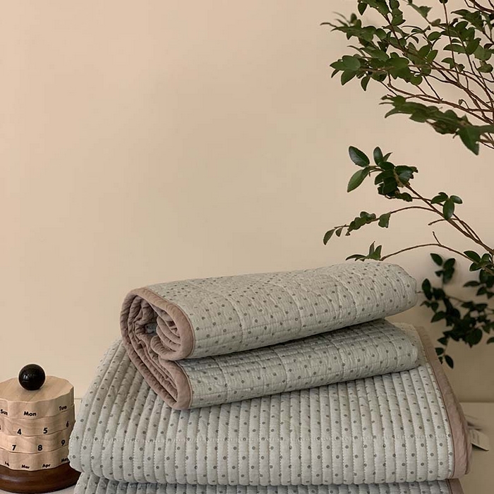 91家纺网 家纺一手货源 找家纺 汇庭 2025新款全棉床盖三件套-实拍 芋泥啵啵