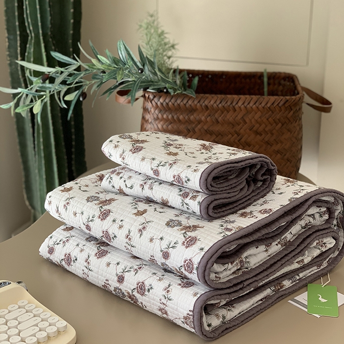 91家纺网 家纺一手货源 找家纺 汇庭 2025新款全棉床盖三件套-实拍 纳亚紫