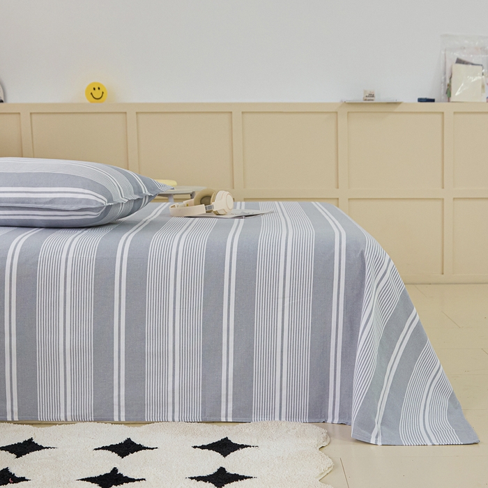 91家纺网 家纺一手货源 找家纺 首爱家纺 2025新款色织老粗布四件套全棉四件套纯棉四件套 浅陌