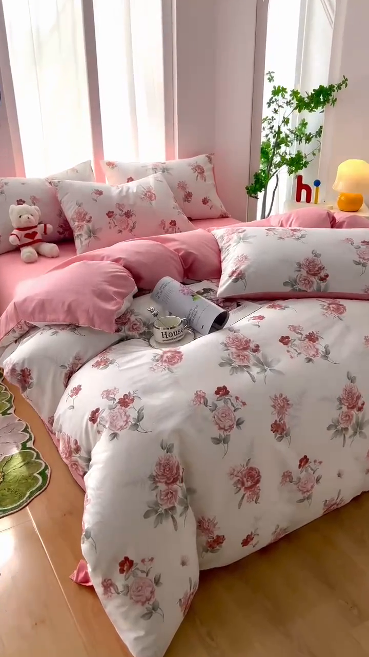 91家纺网 家纺一手货源 找家纺 黛妮雅 2025新款AB版全棉印花单被套床单枕套 芳华