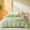 91家纺网 家纺一手货源 找家纺 七仙女家纺 2025新款水洗真丝-梦幻家园系列单被套 浅豆绿+奶杏色
