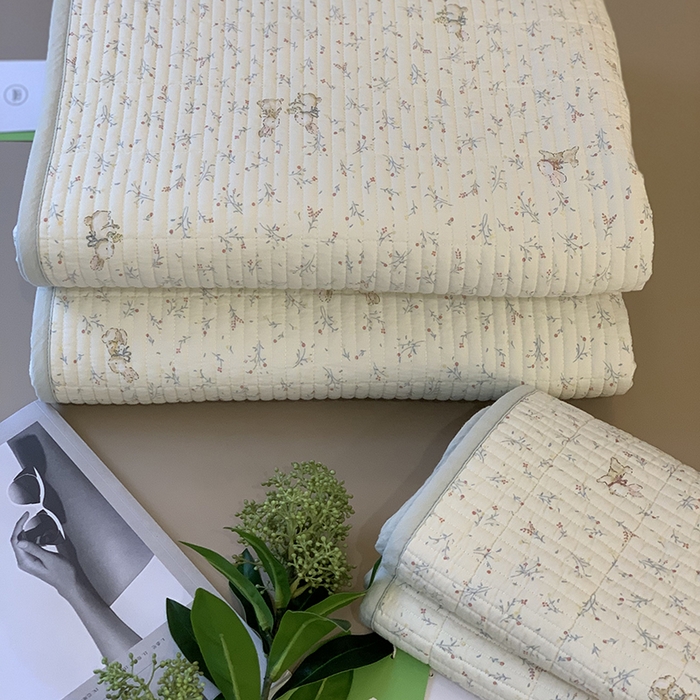 91家纺网 家纺一手货源 找家纺 汇庭 2025新款全棉床盖三件套-实拍 妙妙小兔