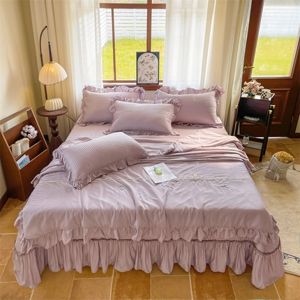 91家纺网 家纺一手货源 找家纺 （总）恒爱家纺 2025新款莫代尔凤铃花多功能夏被床盖四件套