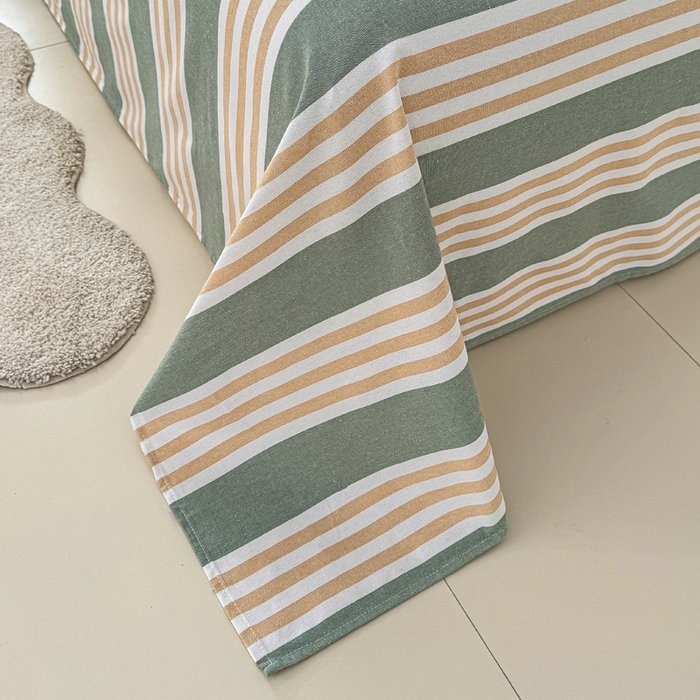 91家纺网 家纺一手货源 找家纺 首爱家纺 2025新款色织老粗布四件套全棉四件套纯棉四件套 春燕