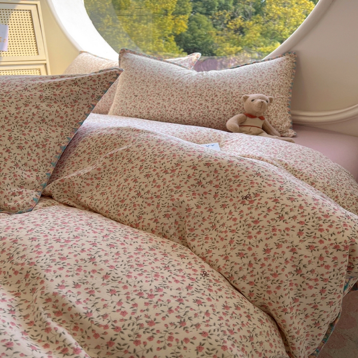 91家纺网 家纺一手货源 找家纺 葡萄家 2025爆款高克重彩色三角针A类针织双层纱四件套 提供买家秀 小森屿