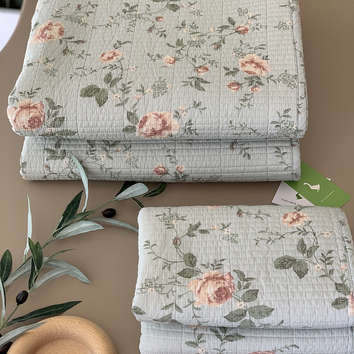 91家纺网 家纺一手货源 找家纺 汇庭 2025新款全棉床盖三件套-实拍 玫瑰故事